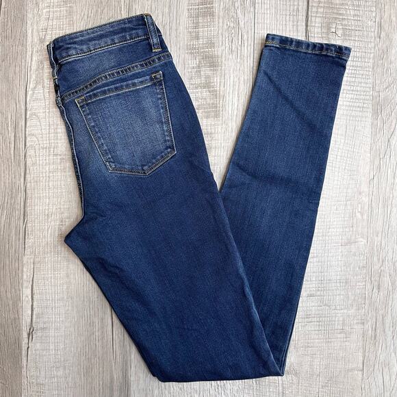 Prana Dark Wash Skinny Jeans Mid Rise WMNS 4/27 #W4LJTL316 Casual Travel Comfort - Picture 3 of 8